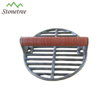 Wholesale Round Barbecue Bbq Cooking Meat Burger Cast Iron Grill Press